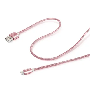 Celly USB LIGHTNING TEXTILE RG MFI 1M RÓŻOWE ZŁOTO AKCEYKUUSBTEXRG - Kable USB - miniaturka - grafika 3