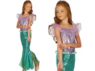 Stroje karnawałowe - Strój KARNAWAŁOWY MAŁA SYRENKA Królewna Princes Sukienka 110-120 S SYRENA - miniaturka - grafika 1