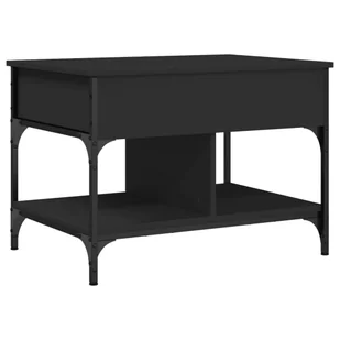 vidaXL Stolik kawowy czarny 70x50x50 cm materiał drewnopochodny i metal - Ławy i stoliki kawowe - miniaturka - grafika 1