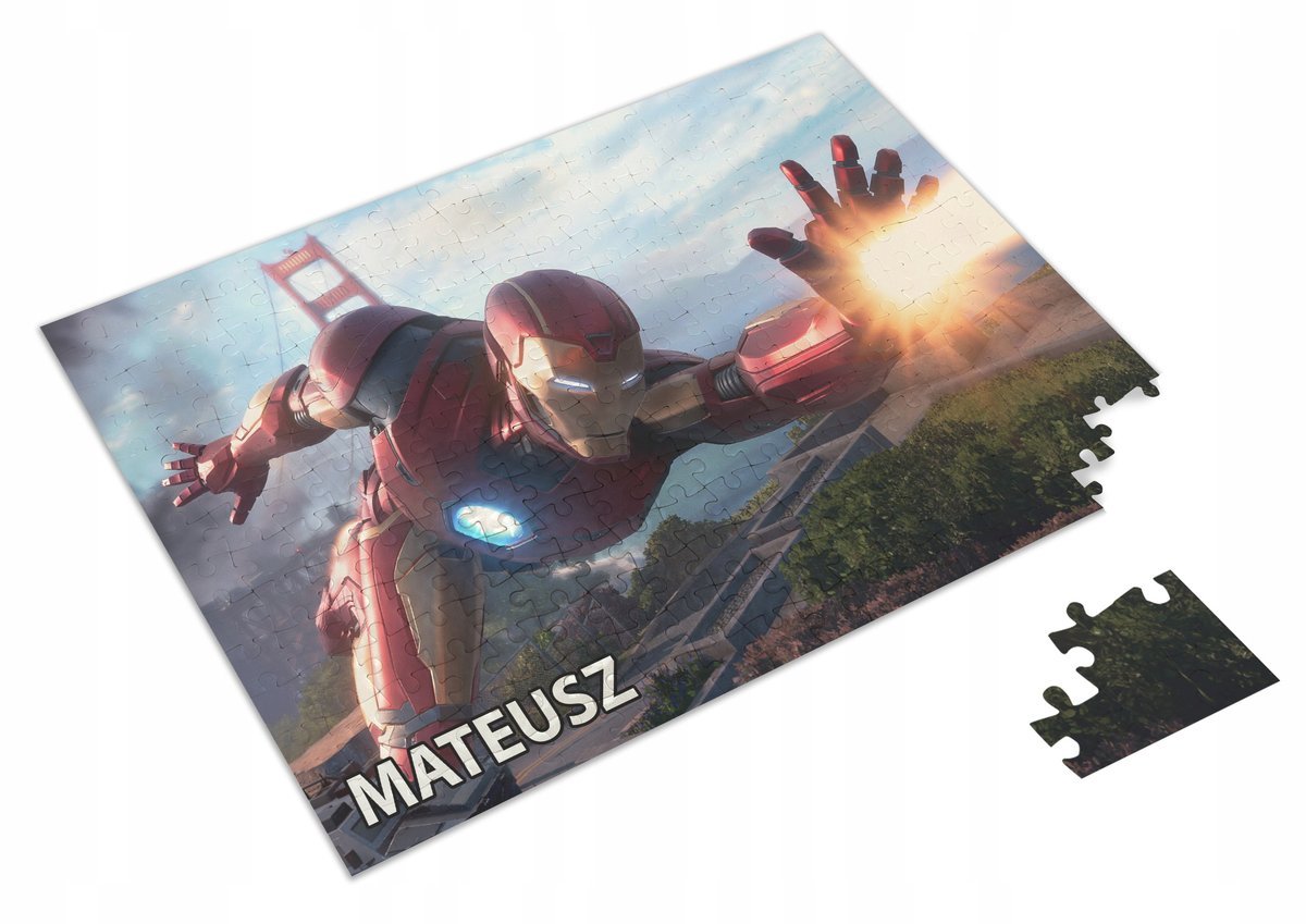 Puzzle AVENGERS IRON MAN A3 252 el z Nadrukiem Twoje IMIĘ + Pudełko 28