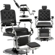 Fotele fryzjerskie - Fotel fryzjerski barberski hydrauliczny do salonu fryzjerskiego barber shop Tulus Barberking w 24H waga fotela 80kg - miniaturka - grafika 1