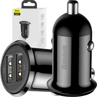 Baseus Grain Pro 2x USB 4.8A czarny CCALLP-01 - Ładowarki samochodowe - miniaturka - grafika 1
