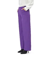 Spodnie damskie - Peppercorn Damskie spodnie z szerokimi nogawkami Olli ze średnim stanem, fioletowy imperial, 12, Imperial Purple, 38 - miniaturka - grafika 1