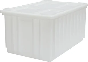 Artech Pojemnik magazynowy z pokrywą, wym. 60x40 cm, biały, atest na kontakt z żywnością, bez uchwytów - Pojemniki przemysłowe - miniaturka - grafika 1