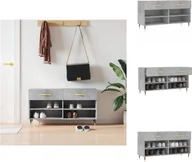 Szafki na buty - vidaXL Ławka na buty betonowa szara 102x35x55 cm materiał drewnopochodny - Stojaki i szafki na buty - miniaturka - grafika 1