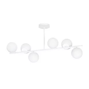 Emibig Lighting biała lampa sufitowa szklane kule BIOR 6 WHITE 1021/6 krótki żyrandol na 6 żarówek do sypialni 1021/6 - Lampy sufitowe - miniaturka - grafika 1