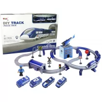 Import LEANToys Zestaw Miasteczko Policja Pociąg Niebieski 203 km/h LT-9845-0 - Pociągi dla dzieci - miniaturka - grafika 1