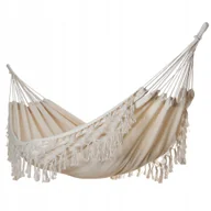 Hamaki - DUŻY DWUOSOBOWY HAMAK OGRODOWY BUJAK SKANDYNAWSKI MIDAS 150x200 XXL ECRU - miniaturka - grafika 1