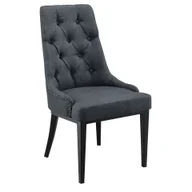 Krzesła - Krzesło do jadalni 'Chester' z wzorem Chesterfield 100 x 53 x 60 cm ciemnoszare - miniaturka - grafika 1