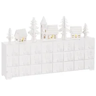 Ozdoby bożonarodzeniowe - BELIANI Dekoracja świąteczna biała MDF oświetlenie LED kalendarz adwentowy nowoczesna dekoracja - miniaturka - grafika 1