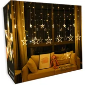 Oświetlenie świąteczne - Kurtyna Świetlna Girlanda 138Led Gwiazdki Biały Ciepły - miniaturka - grafika 1