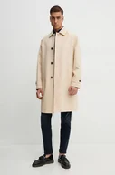 Płaszcze męskie - Tommy Hilfiger płaszcz bawełniany kolor beżowy przejściowy MW0MW35672 - miniaturka - grafika 1