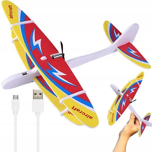 SAMOLOT STYROPIANOWY LATAJĄCY PIANKOWY USB SILNIK SZYBOWIEC RZUTKA LEKKI - Samoloty i helikoptery - miniaturka - grafika 1