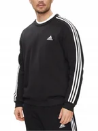 Bluzy męskie - BLUZA męska ADIDAS bez kaptura IB4027 czarna klasyczna bawełniana L - miniaturka - grafika 1