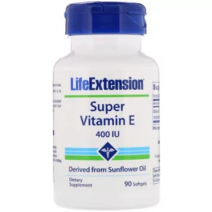 Life Extension Super Witamina E 268 mg (400 IU), 90 kapsułek 01863 - Witaminy i minerały - miniaturka - grafika 1