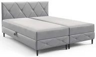 Łóżka - Jasnoszare łóżko kontynentalne pikowane Riessa - 5 rozmiarów - miniaturka - grafika 1