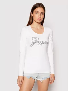 Bluzki damskie - Guess Bluzka Raisa W1YI90 J1311 Biały Slim Fit - grafika 1