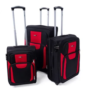 Komplet walizek podróżnych 3w1 1003 CZARNO-CZERWONY - Walizki - miniaturka - grafika 1