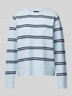 Sweter z dzianiny o kroju regular fit z wełny ze wzorem w paski model ‘OLIVIA’ - Swetry damskie - miniaturka - grafika 1