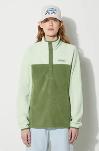 Columbia bluza sportowa Benton Springs damska kolor zielony gładka - Bluzy damskie - miniaturka - grafika 1