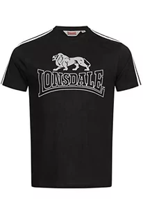 Lonsdale Męski T-shirt normalny krój PIERSHILL, czarny/biały/szary., XL - Koszulki męskie - miniaturka - grafika 1