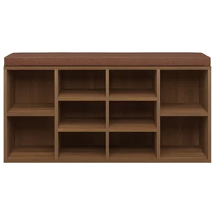 Lumarko Ławka z miejscem na buty, brązowy dąb, 103x30x48 cm - Ławki do przedpokoju - miniaturka - grafika 5