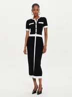 Sukienki - KARL LAGERFELD Sukienka dzianinowa 245W1331 Czarny Slim Fit - miniaturka - grafika 1