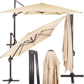 Parasole ogrodowe - Parasol ogrodowy na balkon i taras 500 cm na wysięgniku, z pokrowcem beżowy - miniaturka - grafika 1