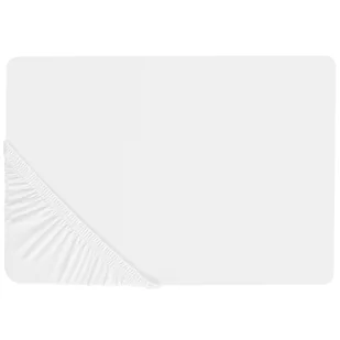 Bawełniane prześcieradło z gumką 90 x 200 cm białe JANBU - Prześcieradła - miniaturka - grafika 1