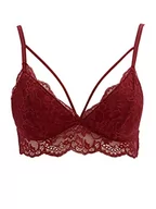 Biustonosze - DeFacto Bralette koronkowy biustonosz damski – miękki i oddychający biustonosz (bordowy, XXL), bordowy, XXL - miniaturka - grafika 1