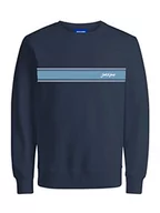 Bluzy męskie - JACK & JONES Męska bluza JORAMSON Sweat Crew Neck FST Sweatshirt, granatowy, M, granatowy blezer, M - miniaturka - grafika 1