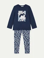 Bluzki damskie - Mayoral Komplet bluzka i legginsy 4713 Granatowy Regular Fit - miniaturka - grafika 1