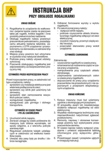 IAG45 INSTRUKCJA BHP PRZY OBSŁUDZE ROGALIKARKI, HN - PŁYTA ELASTYCZNA 0,4MM; (245X350MM) - Instrukcje stanowiskowe BHP - miniaturka - grafika 1