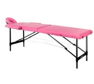 Krzesła i taborety kosmetyczne - Stół składany do masażu aluminiowy komfort Activ Fizjo 2 segmentowe róż czarne aluminium - miniaturka - grafika 1