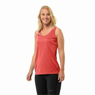 Damska koszulka bez rękawów Jack Wolfskin CROSSTRAIL TANK W vibrant red - S - Koszulki i topy damskie - miniaturka - grafika 1