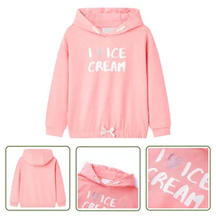 Bluza dziecięca z kapturem - jasnoróżowa - 116 - Bluza Dziewczęca - Bluzy dla dziewczynek - miniaturka - grafika 1
