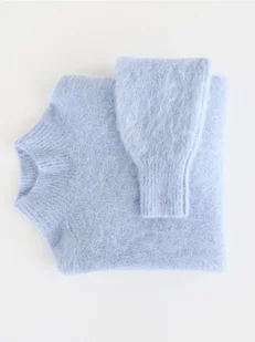 Reserved - Sweter z wełną z alpaki - jasnoniebieski - Moda i Uroda OUTLET - miniaturka - grafika 1
