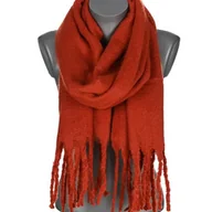 Apaszki i szaliki damskie - Szalik damski zimowy szal ciepły dred z frędzlami na prezent RUDY - miniaturka - grafika 1