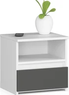 Szafki nocne - Fabryka Mebli Akord Szafka nocna CL1 40 cm 1 szuflada - biała - grafit szary - miniaturka - grafika 1
