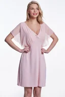 Bielizna nocna - Bambusowa koszula nocna damska VIOLETTA XL Różowy - miniaturka - grafika 1