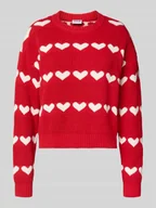 Swetry damskie - Sweter z dzianiny z okrągłym dekoltem model ‘BLITZEN’ - miniaturka - grafika 1