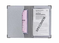 Etui na dokumenty i karty - Kolorowy uchwyt na papier pop do pojazdu wykończenie karbonowe srebro szary przezroczyste etui na szarą kartę - miniaturka - grafika 1