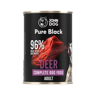 Mokra Karma Dla Psów John Dog Pure Black Z Jelenia 400 G Dorosłe Psy - Mokra karma dla psów - miniaturka - grafika 1