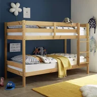 Łóżka dla dzieci i młodzieży - Młodzieżowe łóżko piętrowe rozkładane na dwa pojedyncze łóżka, lite drewno sosnowe, drabina odwracalna, naturalny kolor, 97x207x140 cm - miniaturka - grafika 1