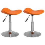 Krzesła - vidaXL Krzesła stołowe 2 szt. pomarańczowe chromowana stal i skóra 335076 - miniaturka - grafika 1