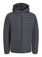 Kurtki męskie - Bestseller A/S Męska kurtka buforowa JJERECYCLE RAW z kapturem NOOS, asfalt, XL, asfaltowy - miniaturka - grafika 1