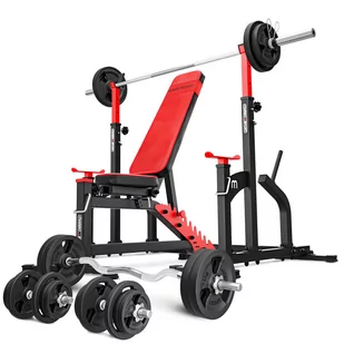 Zestaw do treningu siłowego Marbo Sport ławka regulowana i stojaki pod sztangę - Ławki treningowe - miniaturka - grafika 1