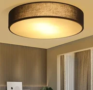 Oprawy, klosze i abażury - ZMH lampa sufitowa okrągła lampa sufitowa sypialnia - 30 cm tkanina czarna lampa do salonu nowoczesna lampa do sypialni 1 żarówka E27 lampa kuchenna z kloszem z tkaniny lampa do przedpokoju do salonu kuchni przedpokoju - miniaturka - grafika 1