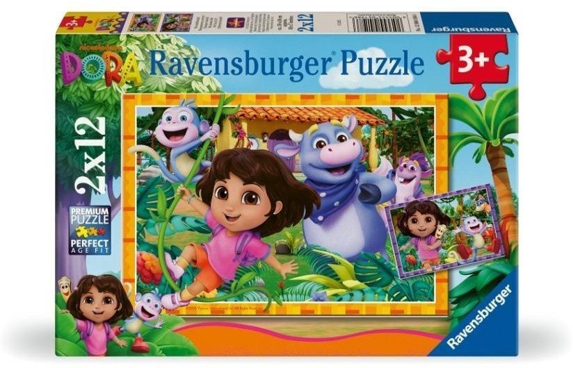 Puzzle dla dzieci 2D: Dora poznaje świat 2x12el