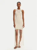 Sukienki - Patrizia Pepe Sukienka dzianinowa 2A2916/K260-B823 Beżowy Regular Fit - miniaturka - grafika 1